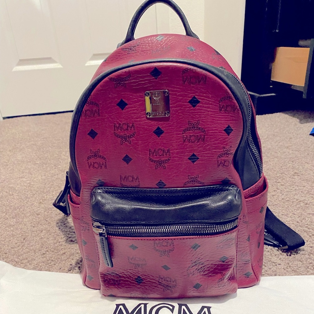 AUTHENTIC MCM DISCONTINUED MAROON BACKPACK